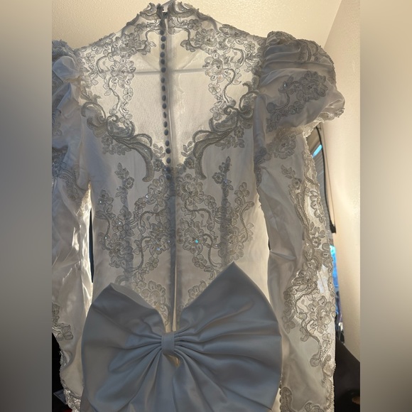 COPY - Vintage classy extremely gorgeous sparkly wedding dress size m - Picture 11 of 17